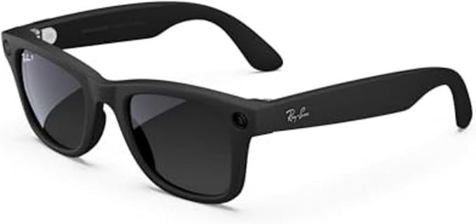 Meta Ray-Ban AI 2 sunglasses with AI-powered camera and classic black acetate frame